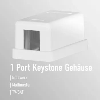 EFB Electronics keystone priključna doza, 1 vrata, nadometna, čisto bela, prazno ohišje