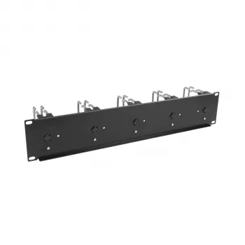 EFB 19 inch 2U panel za upravljanje kablov s 5 x kovinskimi dvojnimi nosilci 75 mm RAL9005 (699983TS.1)