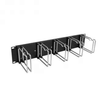 EFB 19 inch 2U panel za upravljanje kablov, 5 x dvojni kovinski nosilci 110 mm, sprednja plošča RAL9005 (699983TS.2)