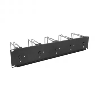 EFB 19 inch 2U panel za upravljanje kablov, 5 x dvojni kovinski nosilci 110 mm, sprednja plošča RAL9005 (699983TS.2)