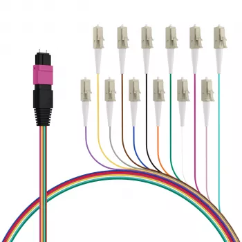 EFB ELEKTRONIK MPO-PLUS(M)-LC razdelilni kabel OM4 12 vlaken tip B LSZH erika vijolična 0,4 m