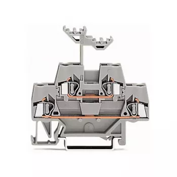 WAGO 280-519 2-žilna vrstna sponka Push-in CAGE CLAMP, 2,5 mm², siva, montaža na DIN-tir