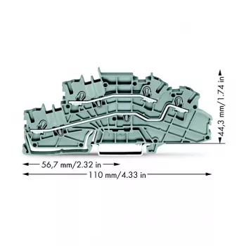 WAGO 2003-6642 prehodna sponka, TOPJOB® S, 2-žilna, 4 mm², siva, 800 V, 24 A