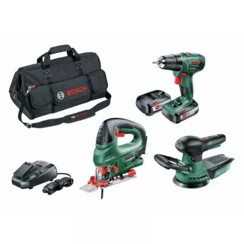 BOSCH PSR 1800 Li-2 + PST 18 Li + AdvancedOrbit 18 komplet akumulatorskega orodja 18 V, 2 bateriji (06039A310W)