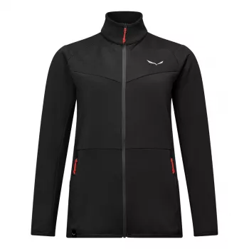 Ženska jakna s kapuco Salewa Puez Cammino Full-Zip, Black Out, velikost 36 (S)