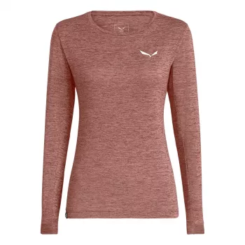 Salewa Puez Melange Dry L/S ženska majica z dolgimi rokavi - Desert Pink Melange, velikost M