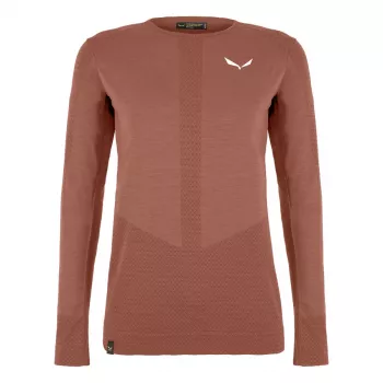 Salewa Zebru Medium Warm AMR L/S majica za ženske termo spodnja majica - etruščansko rdeča, XS