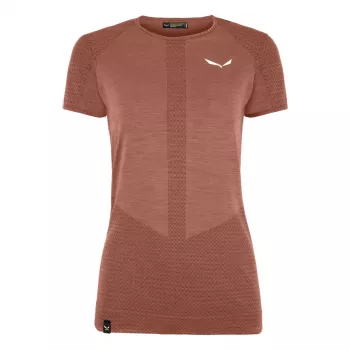 Salewa Zebru Medium Warm merino volnena majica za ženske Etruscan Red L