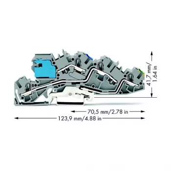 WAGO 2005-7641 TOPJOB S prehodna sponka, 6 mm², siva, 800 V, 41 A