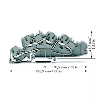 WAGO 2005-7642 prehodna sponka, 4 mm², 32 A, 400 V, siva, CAGE CLAMP
