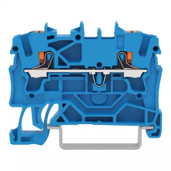 WAGO 2202-1204 2-žilna prehodna sponka s tipko, 2,5 mm, modra