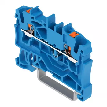 WAGO 2202-1204 2-žilna prehodna sponka s tipko, 2,5 mm, modra