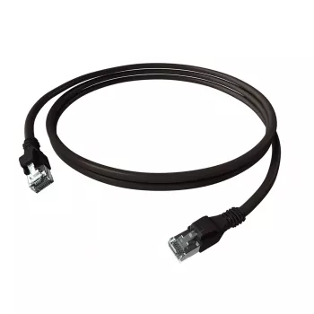 EasyLan saCon EasyLan DualBoot patch kabel S/FTP črn 0,50m Cat.6A - EasyLan DualBoot PushPull IP20 patch kabel - Cat.6A (razred EA)