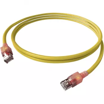 EasyLan DualBoot LED patch kabel RJ45 S/FTP Cat.6A (razred EA) z vtičem saCon - LSOH - rumen