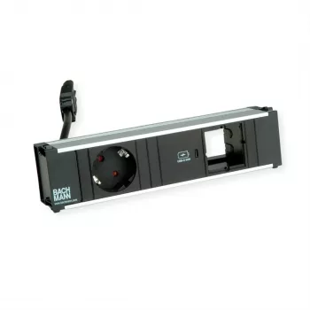 Bachmann CONI namizni napajalni modul - 1x vtičnica Schuko, 1x USB-C 22W PD, vhod GST18i3, črn