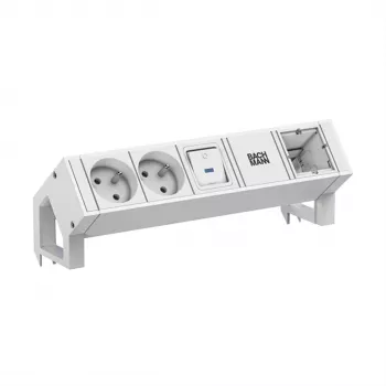Bachmann DESK2 bela 2x UTE 1x stikalo 1x CM 0,2m RAL9010
