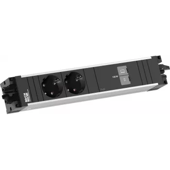 Bachmann STEP ALU namizno napajanje 2x Schuko 1x USB-C 100W aluminij