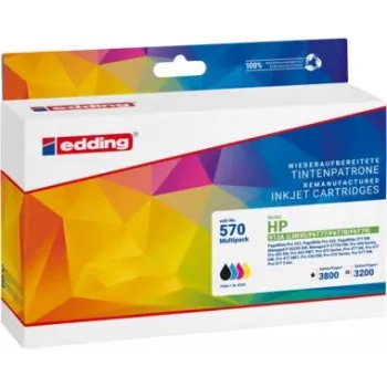 EDDING kartuša s črnilom 18-570, združljiva s HP 913A, črna/cyan/magenta/rumena, 4-kos paket