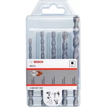 Bosch Accessories HEX-5 2608841654 set betonskih spiralnih svedrov 4 mm, 5 mm, 6 mm, 8 mm, 10 mm, 5 kosov
