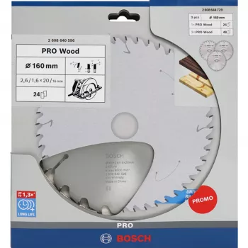 BOSCH POWERTOOLS PRO leseno krožno žaginino rezilo 160 mm (paket 3 kosov po ugodni ceni)