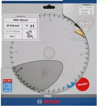 BOSCH POWERTOOLS PRO leseno krožno žaginino rezilo 216 mm (promocijski paket 3 kosov)
