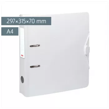 BRUNNEN WAVE mapa z vzvodom bela plastika 7,0 cm DIN A4