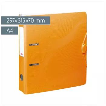 BRUNNEN WAVE mapa z vzvodom oranžna plastika 7,0 cm DIN A4