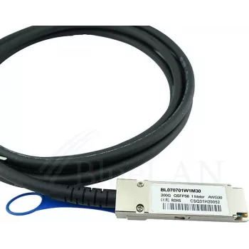 BLUELAN združljiv z Mellanox MCP1650-H002E30 QSFP56 Direct Attach kabel, 200GBASE-CR4, InfiniBand HDR, 30AWG, 2m (MCP1650-H002E30-BL)