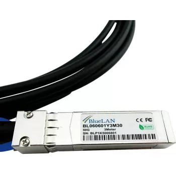 BlueLAN Mellanox MCP2M50-G01AE30 združljiv Direct Attach kabel (DAC) - pasivni 50 Gigabit dvoosni baker - SFP56 na SFP56 - 1 meter