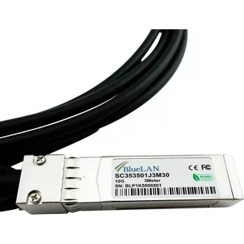 BlueLAN MCP2100-X003A-BL pasivni kabel Direct Attach SFP+ na SFP+ 10GBASE-CR, 3m, AWG30, združljiv z Mellanox