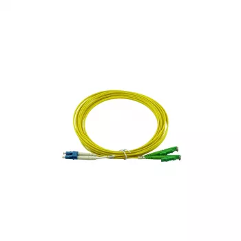 BlueOptics dvojni optični povezovalni kabel, LC-UPC na E2000-APC, enorodovni OS2, 1 m, moder/zelen