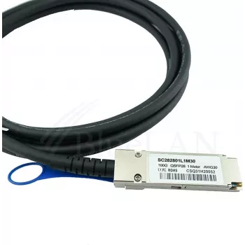 Združljiv Cisco QSFP-100G-CU3M BlueLAN SC282801L3M26 QSFP28 Direct Attach bakren kabel, 100GBASE-CR4, InfiniBand EDR, 26AWG, 3 metre (QSFP-100G-CU3M-BL)