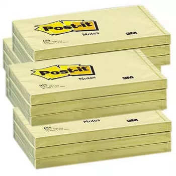 3M Post-It Super Sticky Notes 655-CY, pravokotni, kanarčevo rumen, 127 mm x 76 mm, 90 listov, certifikat PEFC