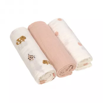 Lassig muslin povijan set 3 kosov 85x85cm Little Mateys Spicy Orange