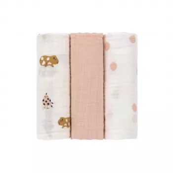 Lassig muslin povijan set 3 kosov 85x85cm Little Mateys Spicy Orange