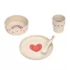Lassig Happy Rascals Heart Lavender 5-delni otroški jedilni set