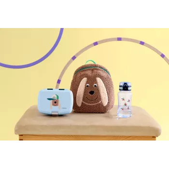 LASSIG steklenička za pitje Tritan 420 ml Tiny Team Dog Mint/Blue