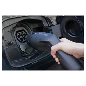 KABELMEISTER Mode 3 podaljšek polnilnega kabla za električna vozila, vtič Type 2 na vtičnico, 3-fazni, 32A, 22kW, spiralni kabel, 5m, črn
