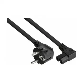 kabelmeister napajalni kabel vtič Schuko tip E+F (90° kotni) na konektor za grelne naprave C15 (pravokotni), 1,8 m, črn