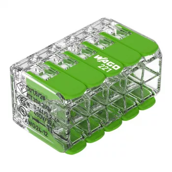 WAGO 221-430 COMPACT 2-vodni konektor, 0,2-4 mm², 15 kosov, Green Range
