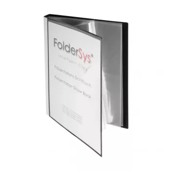FolderSys mapa z žepi A4 črna, 40 žepov