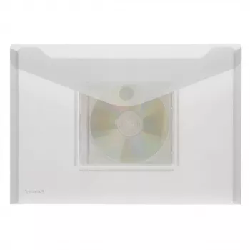 FolderSys prosojni žep A4 ležeče z žepom za CD/jewel case, prosojen, paket 10