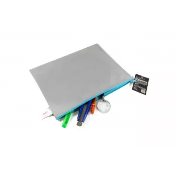 FolderSys vrečka z zadrgo A4, siva, neprozorna, netkani PP 270 x 350 mm