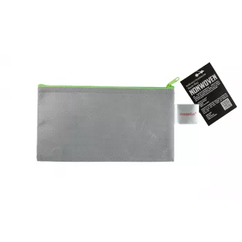 FolderSys vrečka z zadrgo DL siva neprozorna netkani tekstil PP 120 x 220 mm