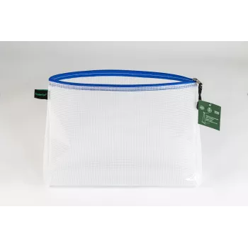 Foldersys dokumentna vrečka z zadrgo A4, prozorna/modra, 0,28 mm, 1 kos