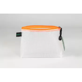 FolderSys vrečka z zadrgo, prozorna/oranžna, 0,28 mm, A6, 1 kos