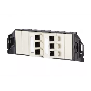 MetzConnect E-DAT subway 6x8(8) GB3 prazna podatkovna priključna enota - Cat6 - 6x RJ45 - biserno bela - brez modulov (1309360601-E)