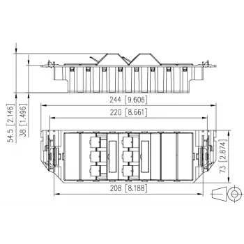 MetzConnect E-DAT subway 6x8(8) GB3 prazna podatkovna priključna enota - Cat6 - 6x RJ45 - biserno bela - brez modulov (1309360601-E)
