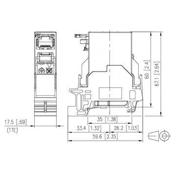 METZ CONNECT modul RJ45 Keystone Cat6A oklopljen siv 1401806113KE