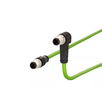 METZ CONNECT M12 industrijski Ethernet patch kabel, D-kodiran, 4-polni, 5,0 m, oklopljen, zelen